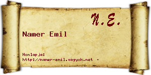 Namer Emil névjegykártya